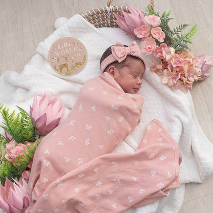 Living Textiles Hello World Gift Set - Dusty Rose