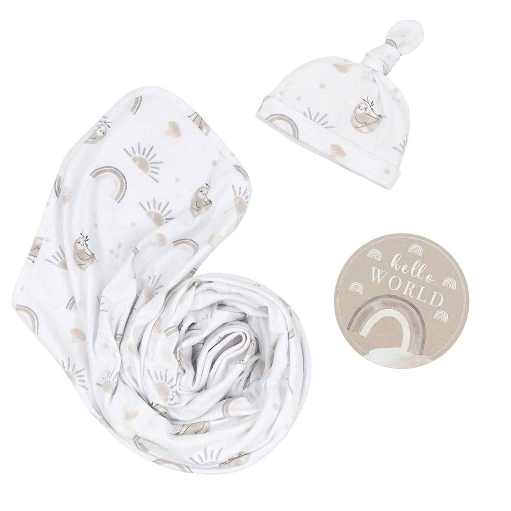 Living Textiles Hello World Gift Set - Rainbow Sloth