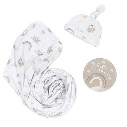 Living Textiles Hello World Gift Set - Rainbow Sloth