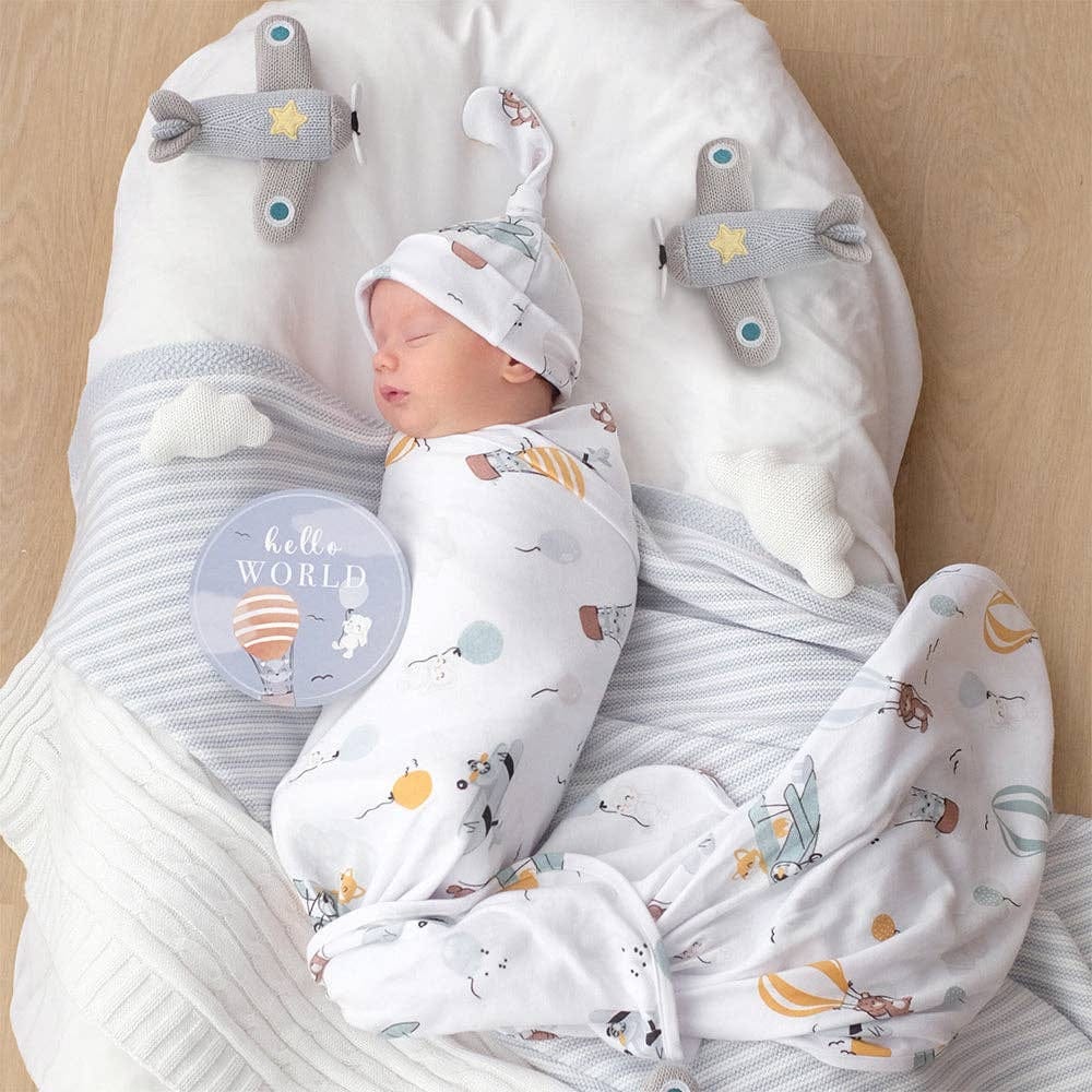 Living Textiles Hello World Gift Set - Up And Up Away