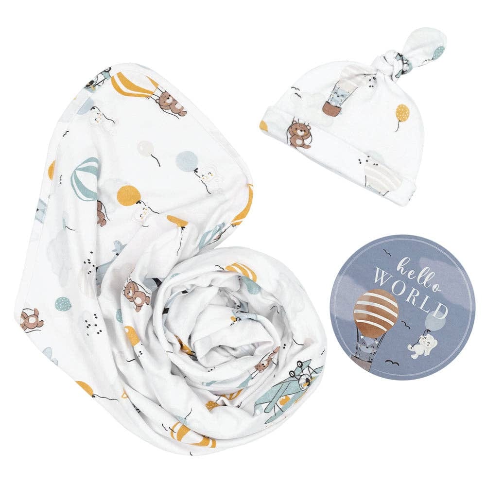 Living Textiles Hello World Gift Set - Up And Up Away