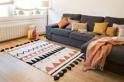 Lorena Canals Azteca Rug - Natural/Terracota (4' 8" x 6' 7") - C-AZ-NTE-L