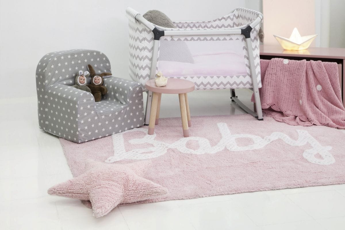 Lorena Canals Baby Petit Point Rug - Pink (4' x 5' 3") - C-BABY-P