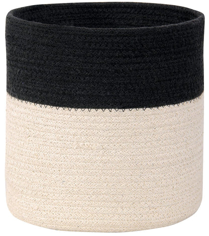 Lorena Canals Basket Dual - Black/Natural (8" x 8") - BSK-BLACK-NAT