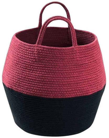 Lorena Canals Basket Zoco - Black/Aubergine (1'2" x 1') - BSK-ZOCO-AUB