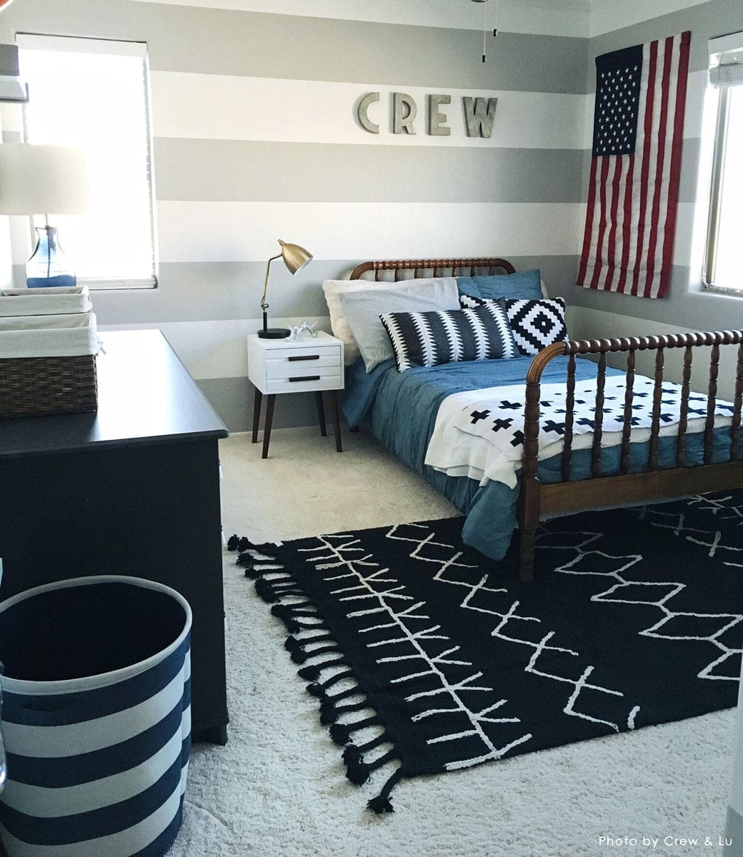 Lorena Canals Bereber Rug - Black (4' 8" x 6' 7") - C-BW-BE-BLACK