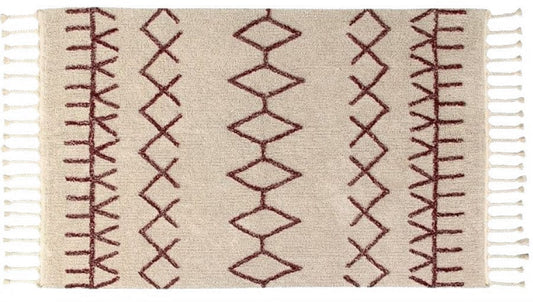 Lorena Canals Bereber Rug - Burgundy (4'7" x 6'7") - C-BER-BURG
