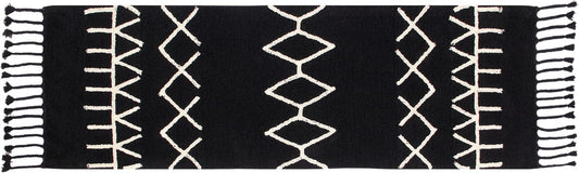 Lorena Canals Bereber Runner - Black (2' 6" x 7' 6") - C-BW-BE-BLACK-P