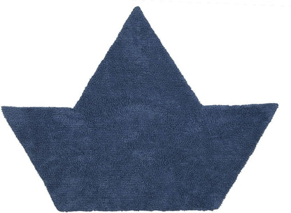 Lorena Canals Boat Silhouette Rug, Reversible - White/Navy (4' x 5' 3") - C-BR-WN