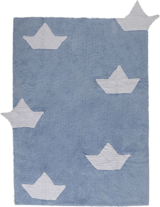 Lorena Canals Boats Rug - Blue (4' x 5' 3") - C-BAR-2