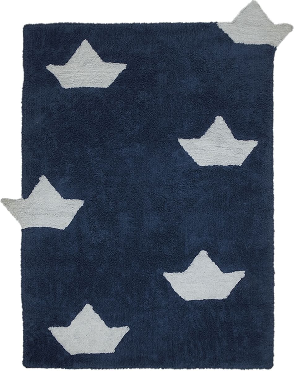 Lorena Canals Boats Rug - Navy (4' x 5' 3") - C-BAR-10