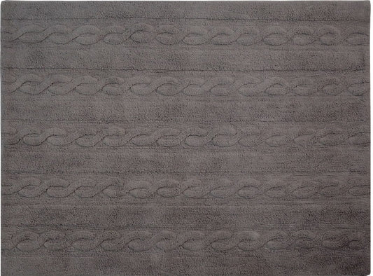 Lorena Canals Braids Rug - Dark Grey (4' x 5' 3") - C-TR-DG