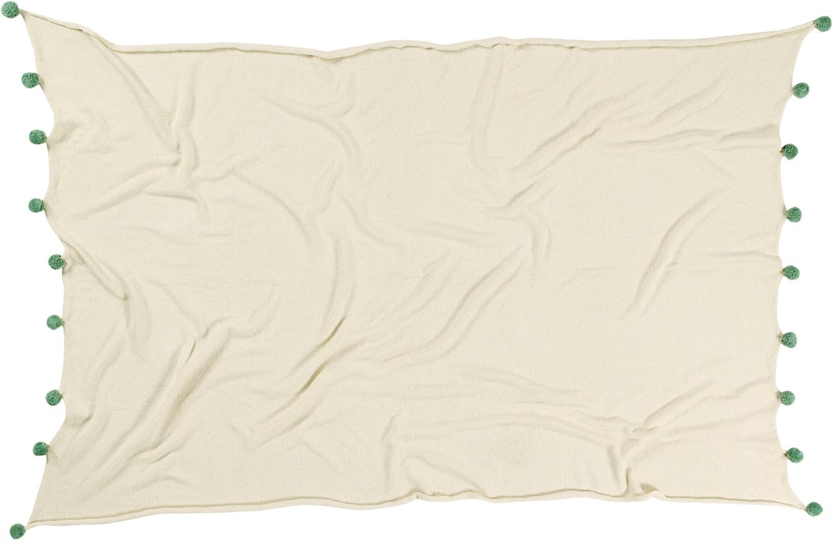 Lorena Canals Bubbly Blanket - Natural/Green (4' x 6') - BLC-NAT-GREEN