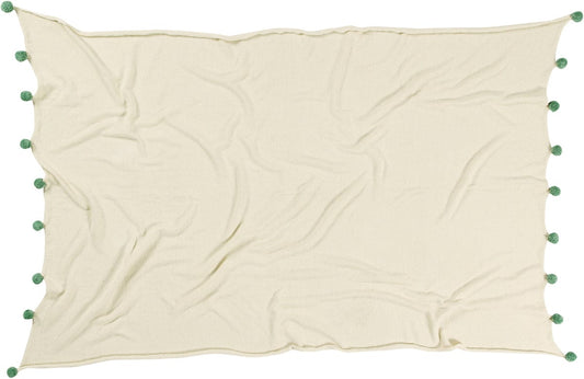 Lorena Canals Bubbly Blanket - Natural/Green (4' x 6') - BLC-NAT-GREEN