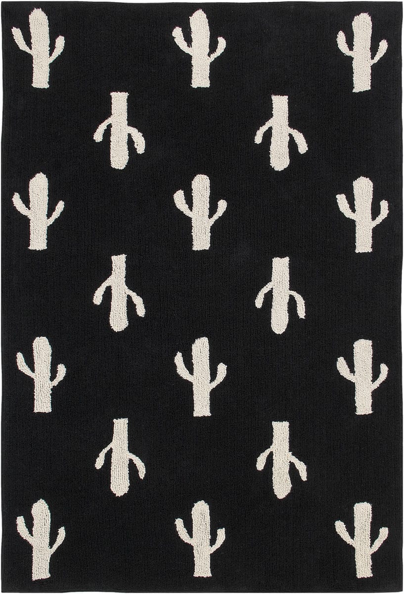 Lorena Canals Cactus Stamp Rug (4' 8" x 6' 7") - C-BW-CACTUS