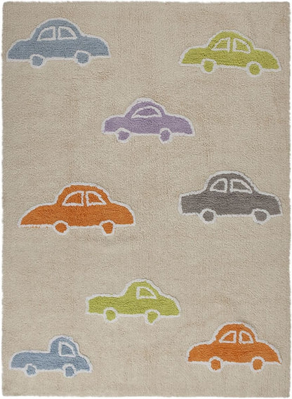 Lorena Canals Cars Rug - Beige/Multi (4' x 5' 3") - C-COCH-M