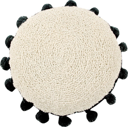 Lorena Canals Circle Cushion - Black (1' 7'') - SC-CIRCLE-BK