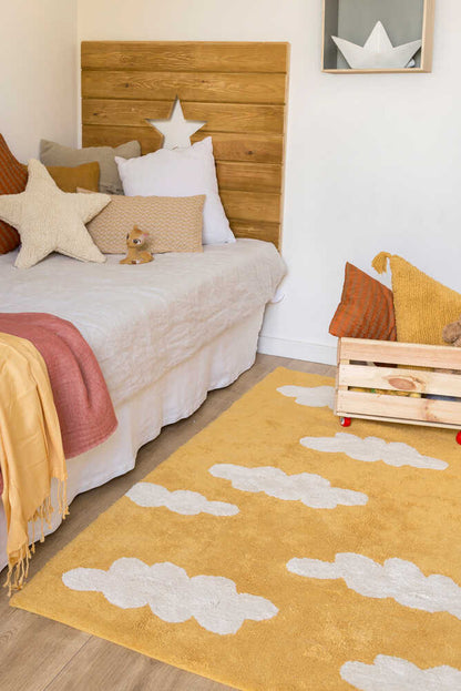 Lorena Canals Clouds Rug - Mustard (4' x 5' 3") - C-CL-MU
