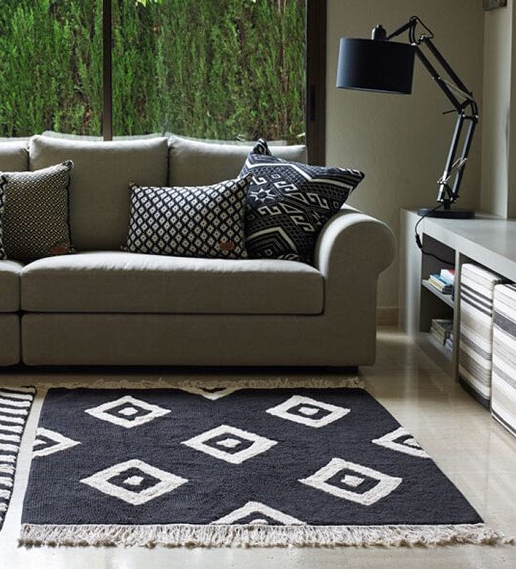 Lorena Canals Diamonds Rug (4' 8" x 6' 7") - C-BW-DIAMONDS