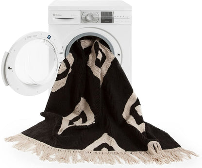 Lorena Canals Diamonds Rug (4' 8" x 6' 7") - C-BW-DIAMONDS