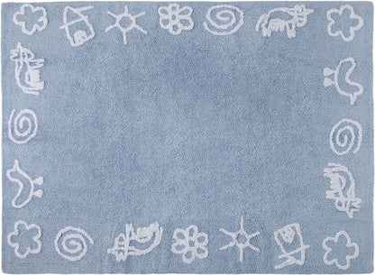 Lorena Canals Farm Rug - Blue (4' x 5' 3") - C-88802