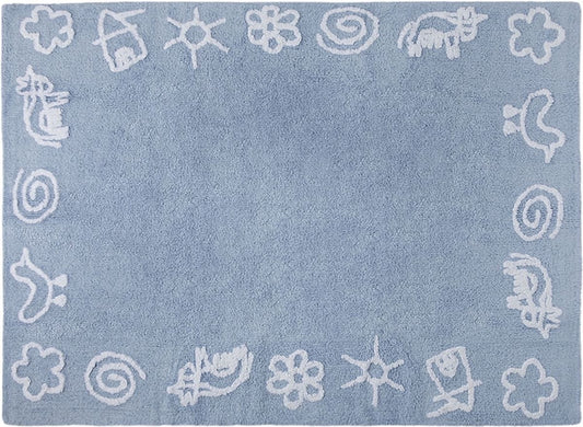 Lorena Canals Farm Rug - Blue (4' x 5' 3") - C-88802