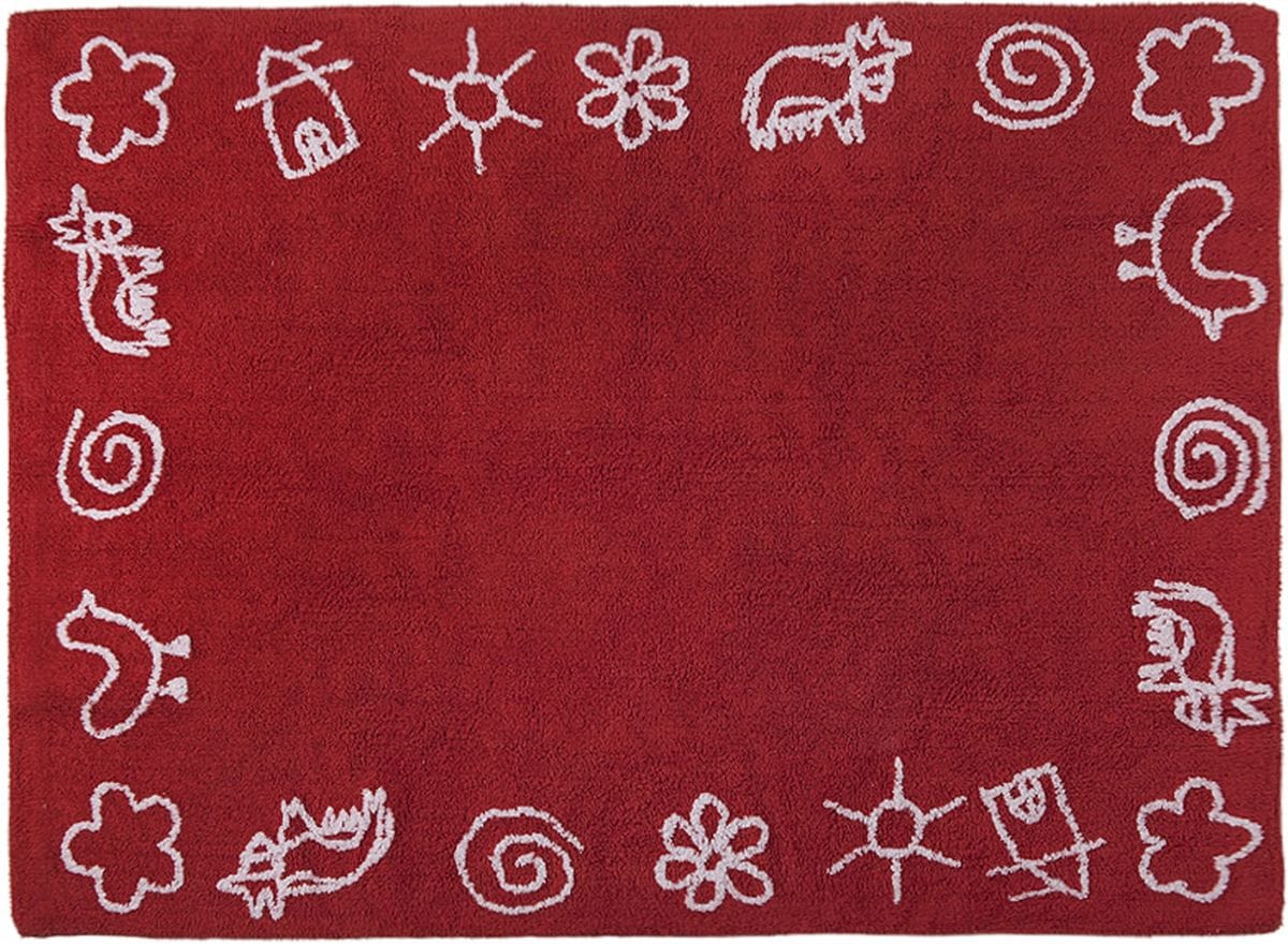 Lorena Canals Farm Rug - Red (4' x 5' 3") - C-88803