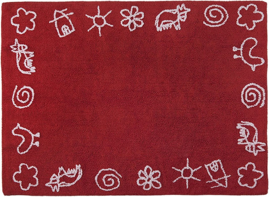 Lorena Canals Farm Rug - Red (4' x 5' 3") - C-88803