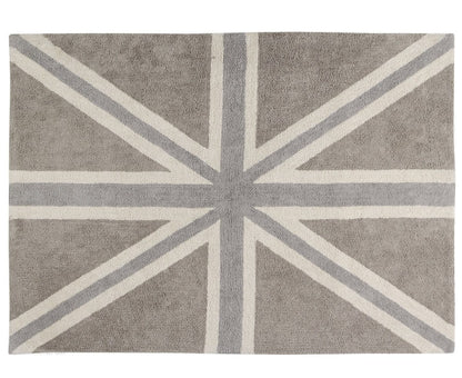 Lorena Canals Flag Rug, UK - Linen/Grey (4' 8" x 6' 7") - C-F-ELG