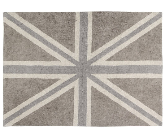 Lorena Canals Flag Rug, UK - Linen/Grey (4' 8" x 6' 7") - C-F-ELG