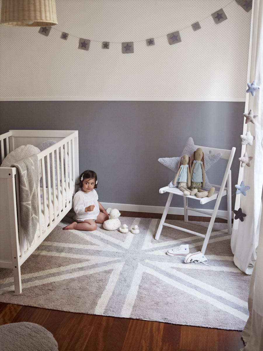 Lorena Canals Flag Rug, UK - Linen/Grey (4' 8" x 6' 7") - C-F-ELG