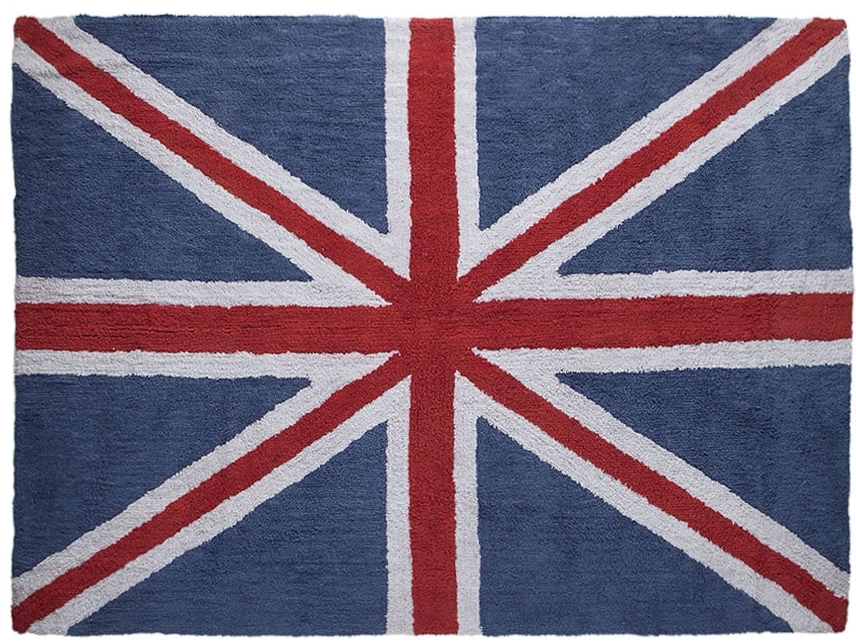 Lorena Canals Flag Rug, UK - Navy/Red (4' 8" x 6' 7") - C-F-ECRB