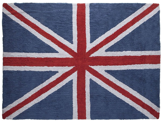 Lorena Canals Flag Rug, UK - Navy/Red (4' 8" x 6' 7") - C-F-ECRB