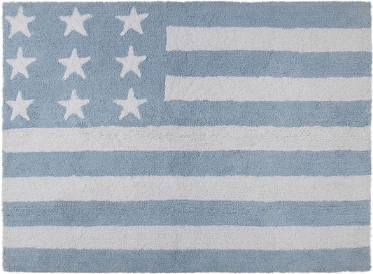 Lorena Canals Flag Rug, USA - Baby Blue (4' x 5' 3") - C-FAB-2