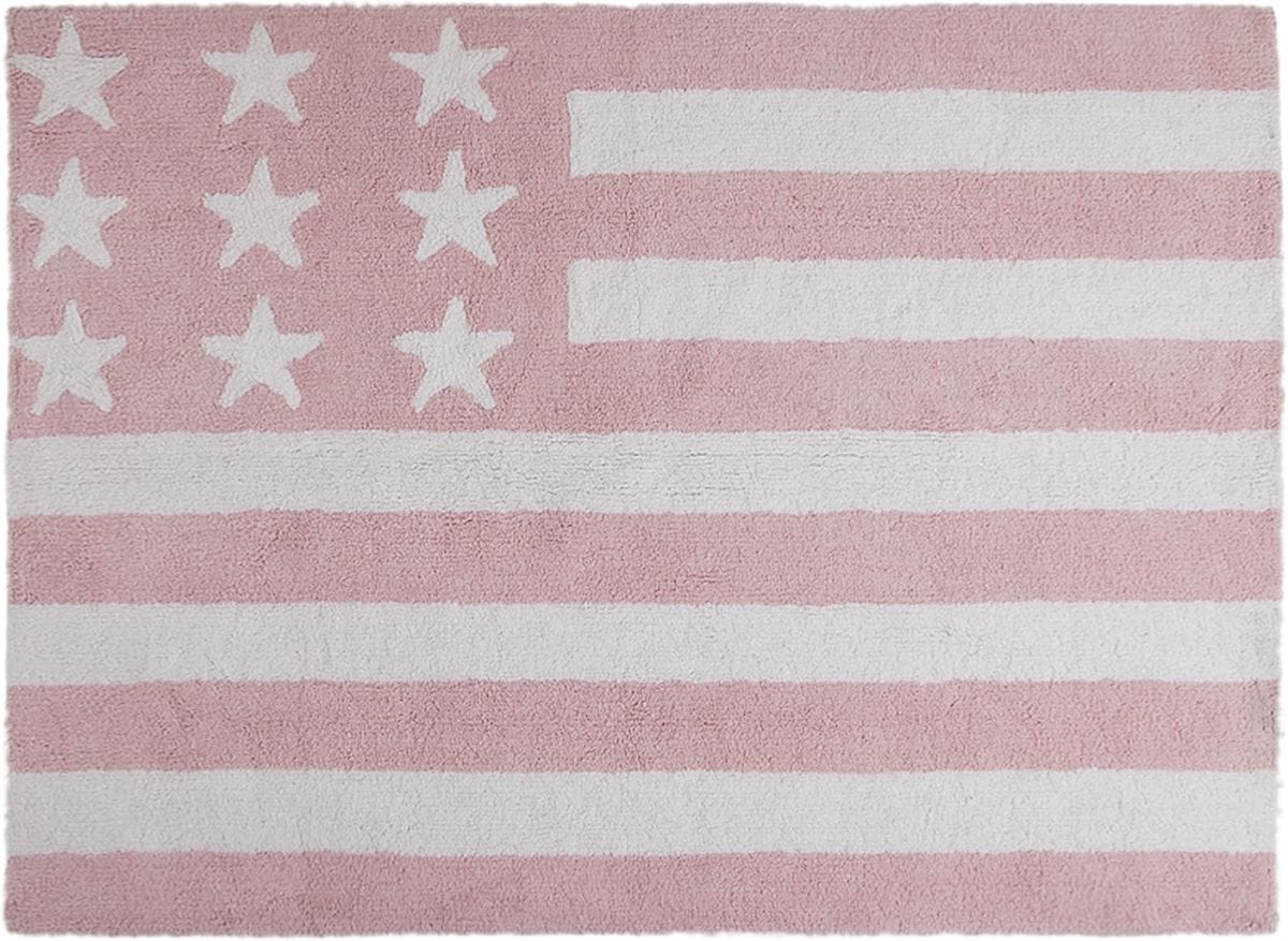Lorena Canals Flag Rug, USA - Baby Pink (4' x 5' 3") - C-FAB-1