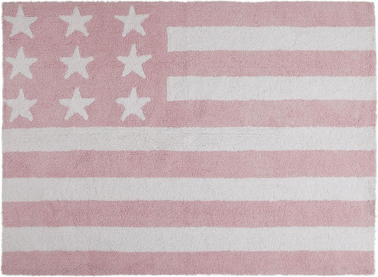 Lorena Canals Flag Rug, USA - Baby Pink (4' x 5' 3") - C-FAB-1