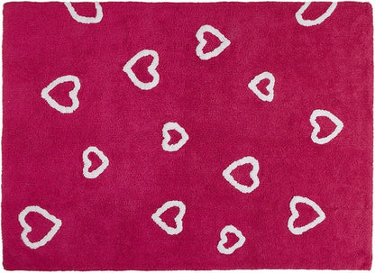 Lorena Canals Hearts Rug - Fucshia (4' x 5' 3") - C-COR-00