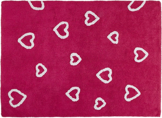 Lorena Canals Hearts Rug - Fucshia (4' x 5' 3") - C-COR-00