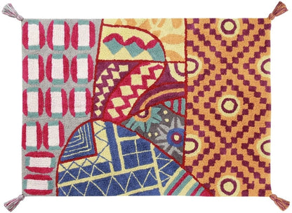 Lorena Canals Indian Bag - Multi (4' x 5' 3") - C-BAG-MU