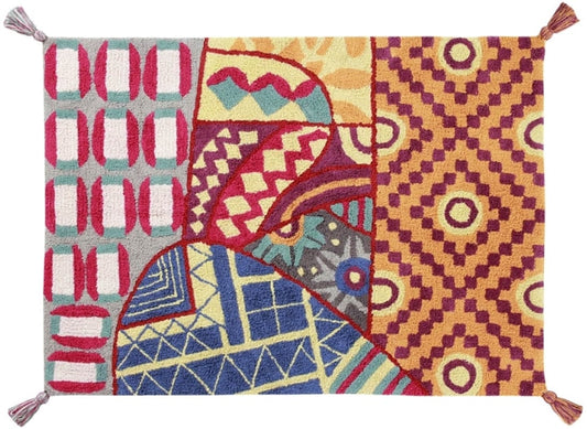 Lorena Canals Indian Bag - Multi (4' x 5' 3") - C-BAG-MU