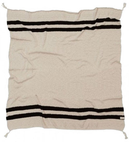 Lorena Canals Knitted Blanket Stripes Natural - Black (4'2" x 5') - BLC-STRIPE-BLK
