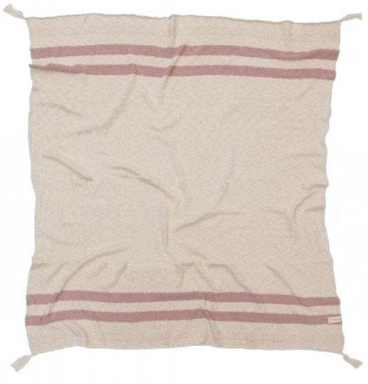 Lorena Canals Knitted Blanket Stripes Natural - Vintage Nude (4'2" x 5') - BLC-STRIPE-VNU
