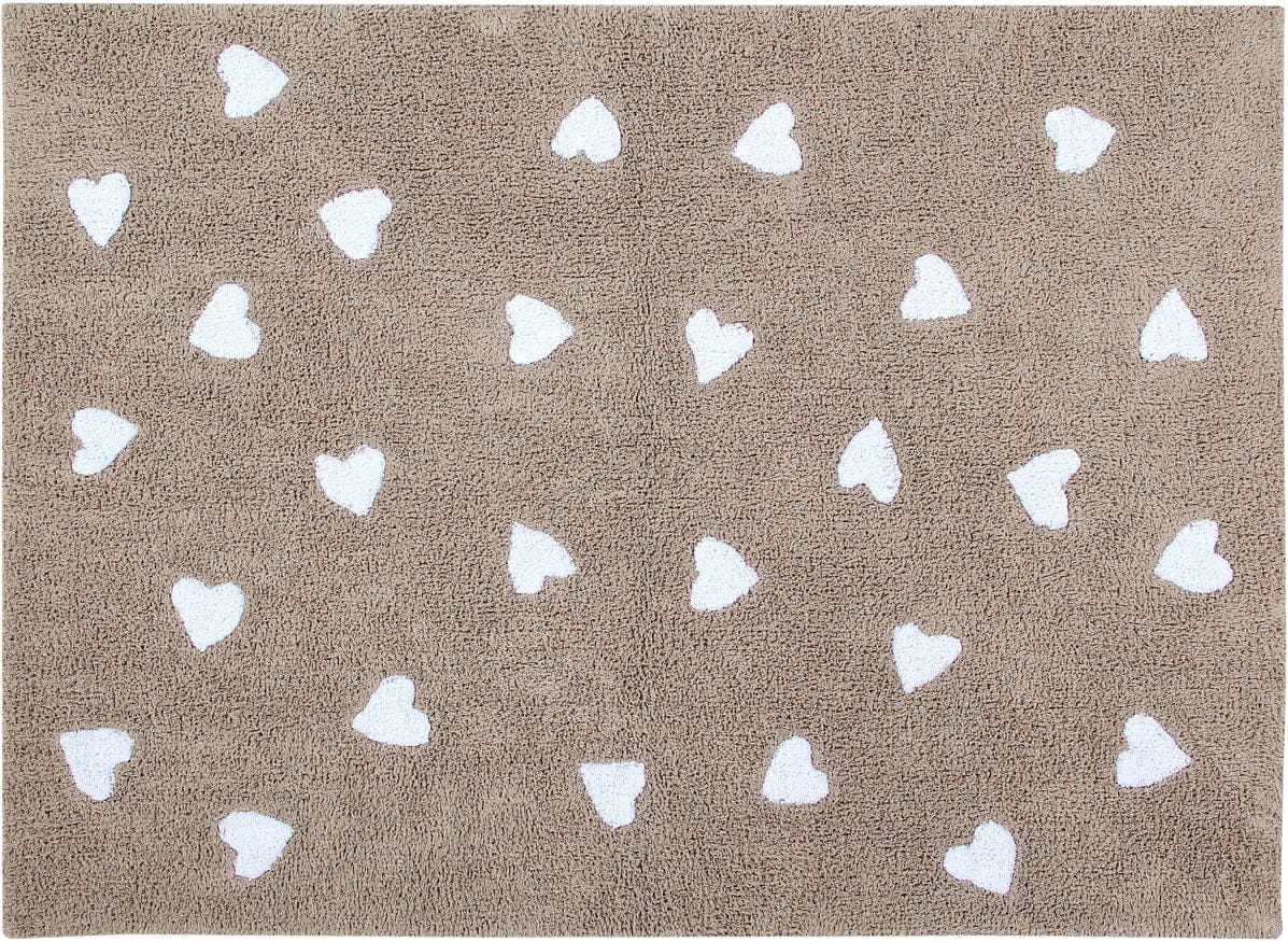 Lorena Canals Messy Hearts Rug - Linen/White (4' x 5' 3") - C-L-LHW