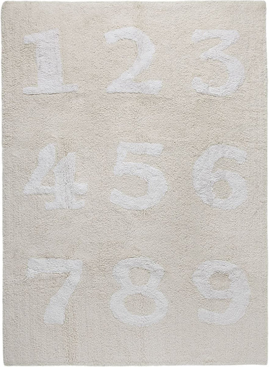 Lorena Canals Numbers Rug - Beige (4' x 5' 3") - C-00018