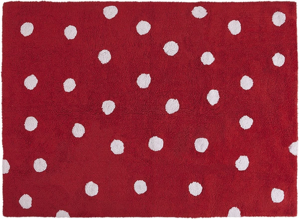 Lorena Canals Polka Dots Rug - Red (4' x 5' 3") - C-00003