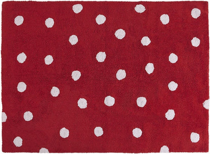 Lorena Canals Polka Dots Rug - Red (4' x 5' 3") - C-00003