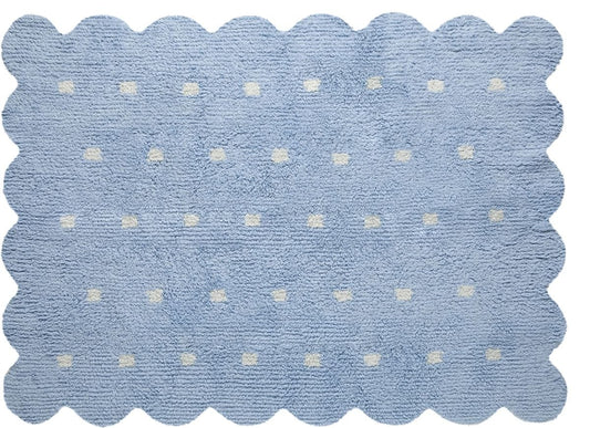 Lorena Canals Reversible Biscuit Rug - Blue/Beige (4' x 5' 3") - C-77772-28