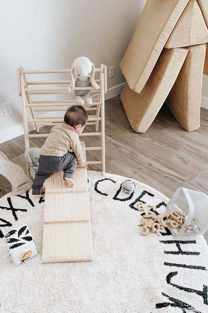 Lorena Canals Round Rug - ABC - Natural/Black (5') - C-ABC-NBK