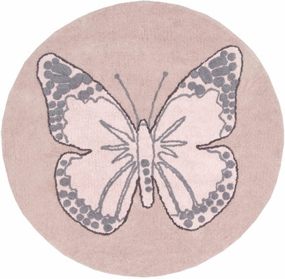 Lorena Canals Round Rug - Butterfly - Vintage Nude (5' 3") - C-BUT-N