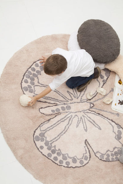Lorena Canals Round Rug - Butterfly - Vintage Nude (5' 3") - C-BUT-N